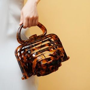 Sorozien Women Acrylic Purse Handmade Summer Beach Clutch Handbag NWOT